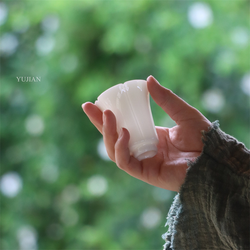 Чашка для дегустации из белого фарфора Дэhua, ароматная чашка, одноцветная, домашняя, простая, набор кунг-фу