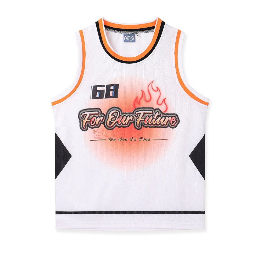 Sports basketball vest to map custom sleeveless t-shirt foreign trade cross-border digital printing