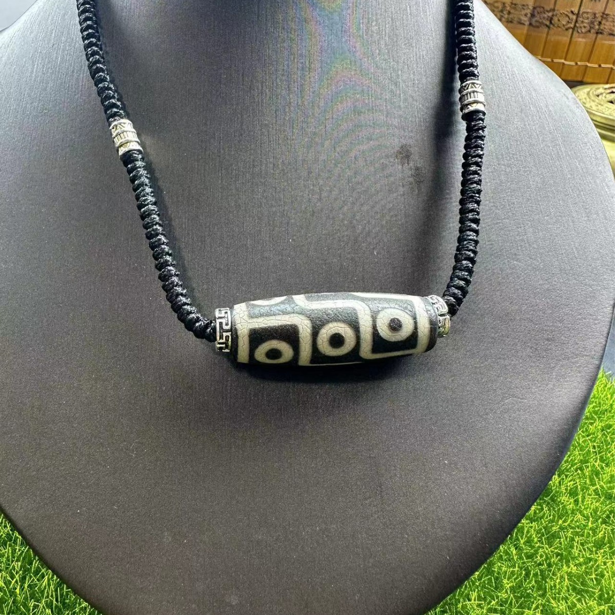 Оптовая продажа натурального агата тибетский стиль белый старый открытый девятиглазый бусина бодхи аксессуары