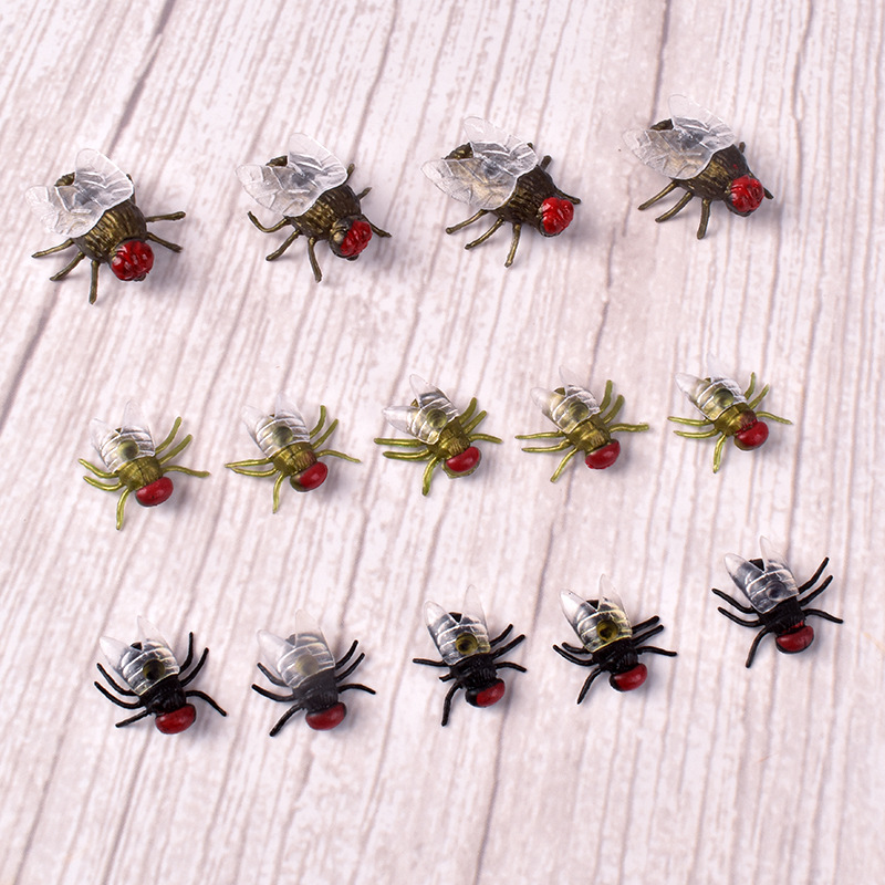 Фальшивая муха и плодовая муха, модель животного, забавная игрушка, 2.3*2 см, 1.5*1.3 см, реалистичная для Хэллоуина