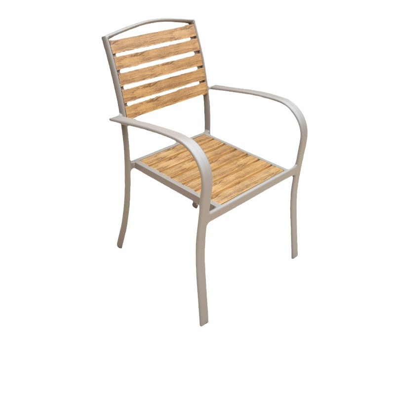 Outdoor table and chair anti-corrosion wood solid wood plastic wood leisure outdoor balcony garden milk tea shop dining table combination waterproof