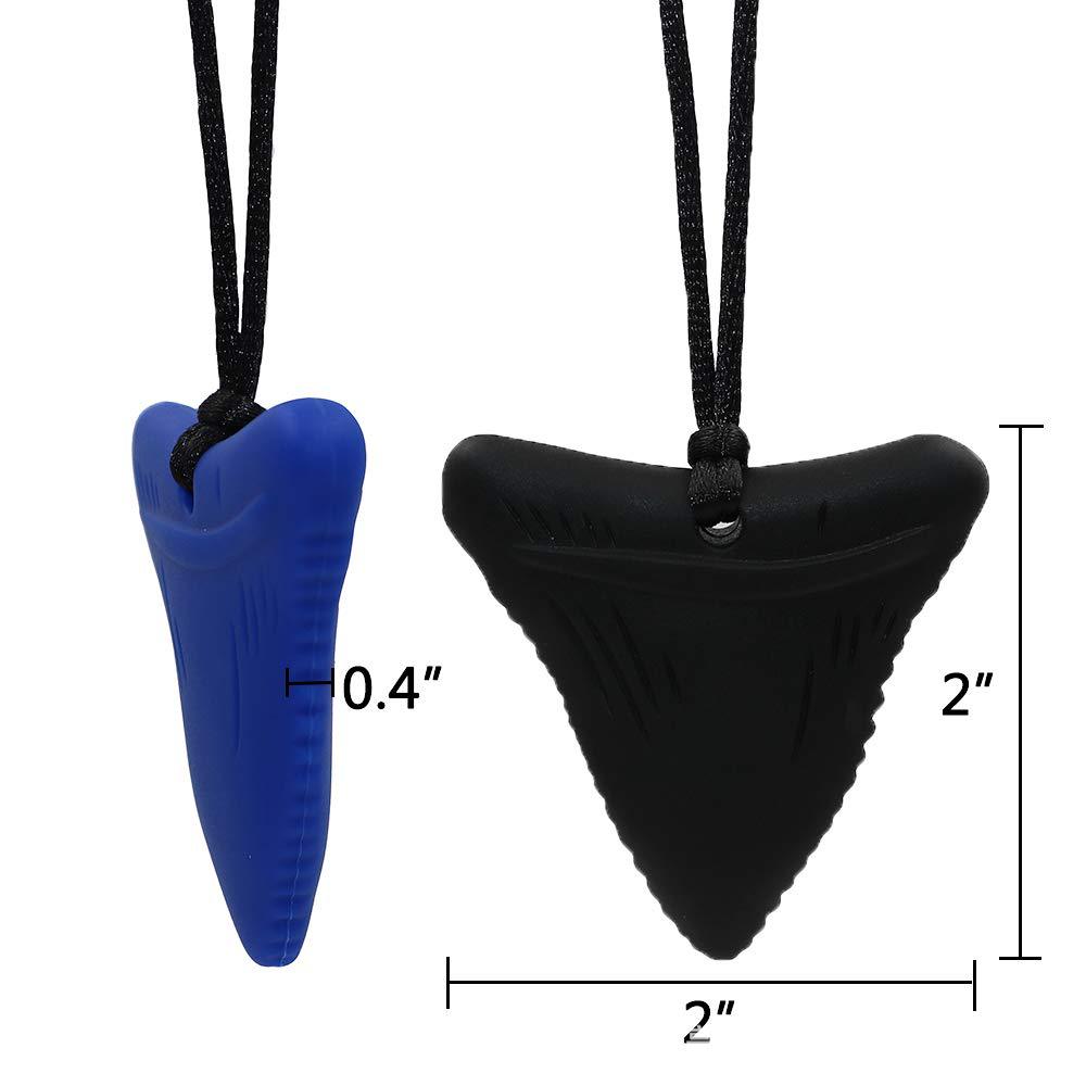 Factory Direct Sales Shark Tooth Autism Chew Necklace Teether Silicone Shark Teether Soft Rubber Teething Toy