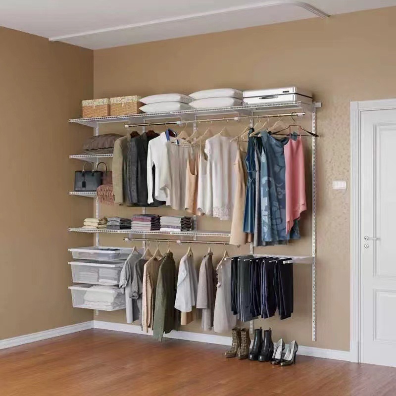 Free Design Metal Wardrobe Walk-In Metal Frame Dressing Room Open-Style Metal Wardrobe Factory Direct Sale