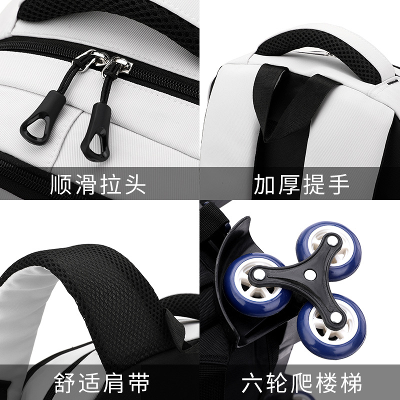 Natural Fish Climbing Tower Trolley Schoolbag Junior High School Male Large Capacity Removable Schoolbag Children Primary School Student's Hair