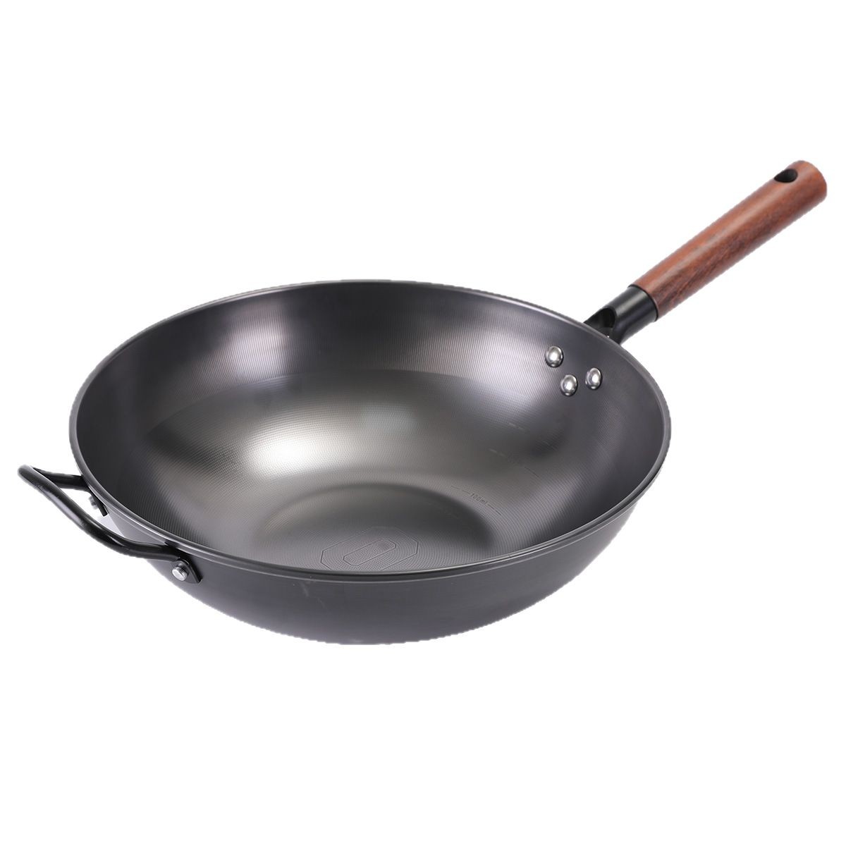 Wholesale Nitrided Old-Fashioned Iron Pot with Open Flats Bottom Hand-Beating Wok Uncoated Non-Stick Pot Stainless Steel Iron Pot