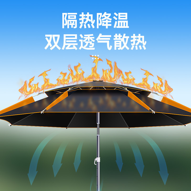 Anti-Storm Umbrella New Fishing Crutch Umbrella Outdoor Cane Parasol Fishing Umbrella Universal Large Fishing Umbrella Manufacturer Yiling