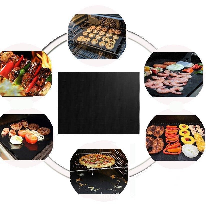 Amazon hot sale non-stick high temperature resistant bbq barbecue mat suit outdoor barbecue mat Teflon barbecue mat