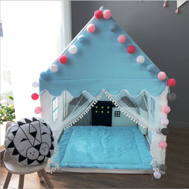 Children's Tent Indoor Playhouse Princess Tent Toy House Girl House Castle Separate Bed Game Tent Auspicious Red
