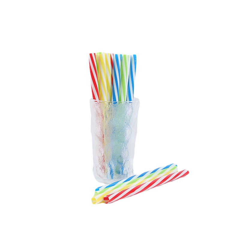New threaded straw pp plastic rainbow straw birthday party drink straw factory spot wholesale