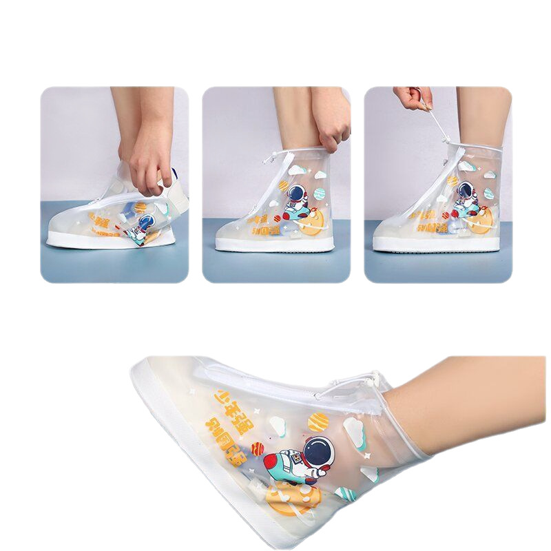 Children's Rain Shoe Covers for Boys and Girls, Rainproof Foot Covers, Non-Slip, Wear-Resistant, Baby Students' Water Shoes, Mid-High Rain Boots