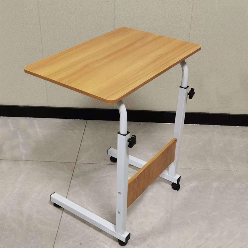 Простой прикроватный столик на колесах, регулируемый, для общежития, мобильный, ленивый стол