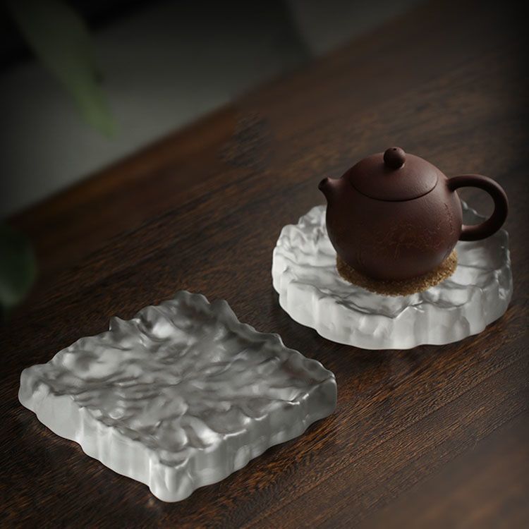 Japanese-Style Glass Teapot Holder Tea Set Dry Brewing Tray Teapot Holder Glass Tea Table Cover Bowl Tea Tray Tray Purple Clay Teapot Glass Tea Table