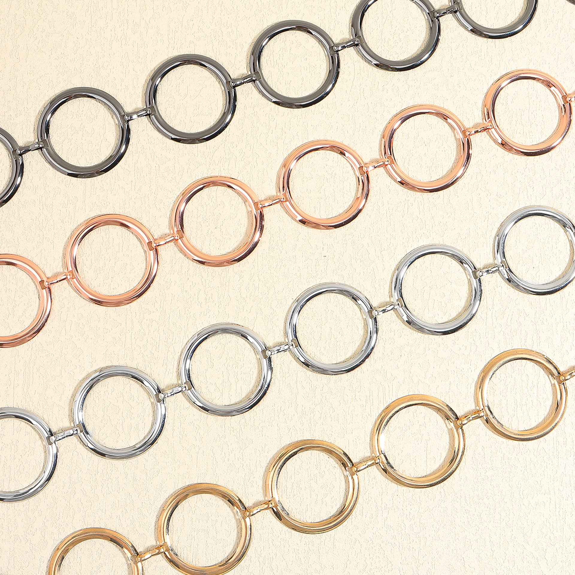 Cross-border Metal Belt Decoration European and American Waist Chain Women's Accessories Chain All-match Suit Waist Seal Geometric Circle