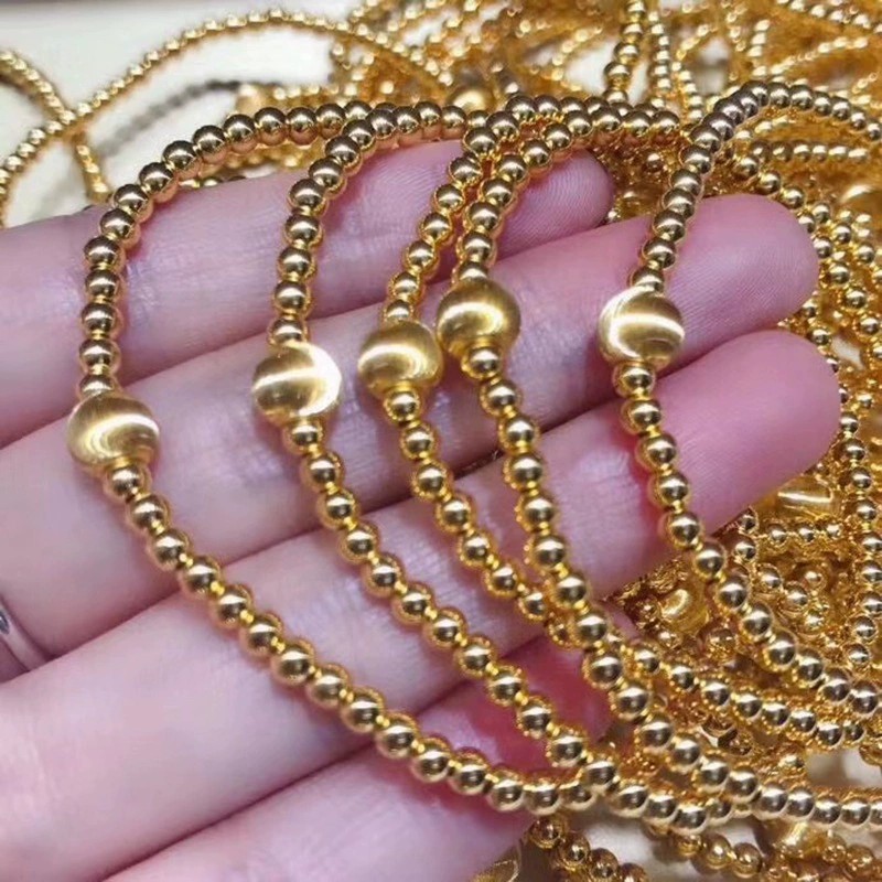 Genuine 18K Gold Spacer Beads Passepartout Gold Beads Au750 Gold Beads Light Beads Gold Beans K Gold Accessories Wholesale