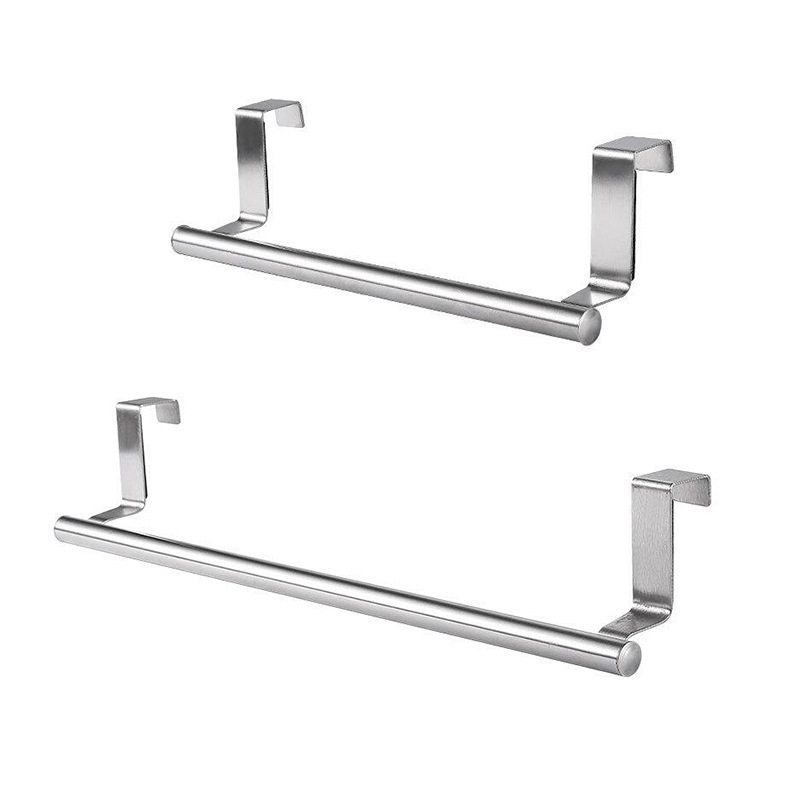 Non-perforated Stainless Steel Towel Rack Bathroom Single-pole Towel Bar Bath Towel Shelf Cabinet Door Frame Hanging Rack