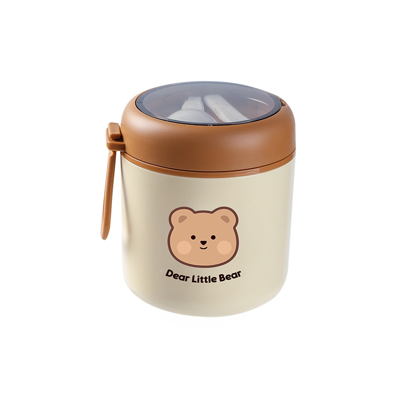 304 stainless steel breakfast cup soup cup with lid spoon portable Oatmeal cup sealed Milk Cup soybean milk cup soup jar