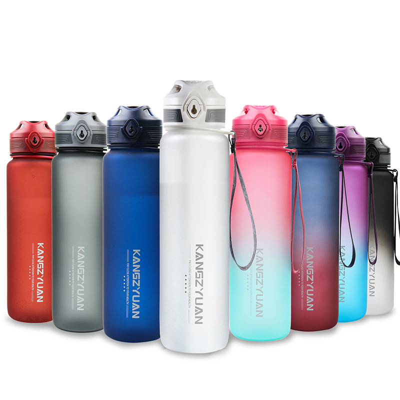 Пластиковая кружка для спорта, 1 л, большая емкость, матовая, креативный подарок