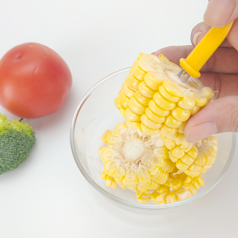 Wholesale stainless steel small corn needle barbecue fork kitchen gadgets corn fruit fork portable barbecue tools