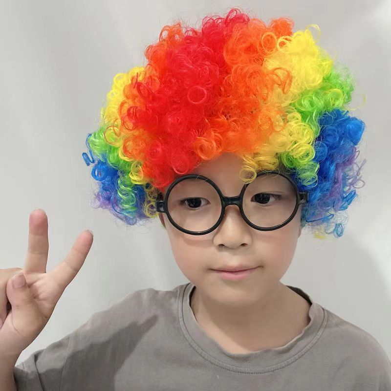 Fake Head Cover Round Curly Hair Props Extra Large Size Head Cover Large Wig Explosive Head Wig Fans Hair