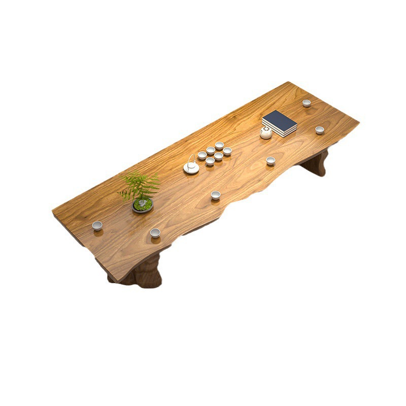New Chinese Style Solid Wood Tea Table and Chair Combination Simple Office Home Tea Table Tea Table Tea Table Log Big Board Kung Fu Tea Table