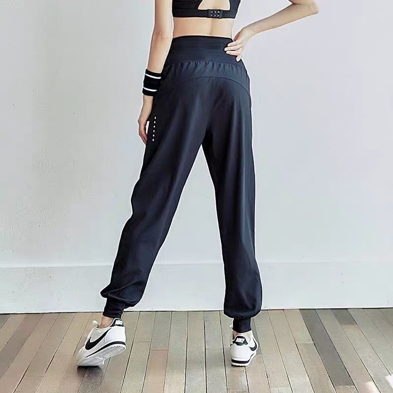 Spring and Summer High Waist Cropped Pants Women's Leg Loose Yoga Pants Fitness Running Outdoor Sports Casual Pants plus size Wide