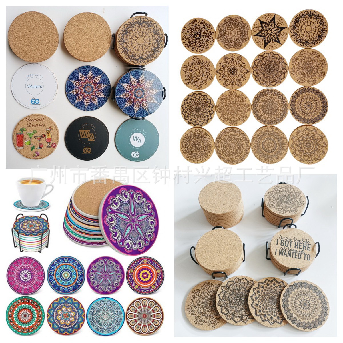 Края подставки от производителя, пробковая подставка, подставка из среднего волокнистого картона, пустая подставка, подложка