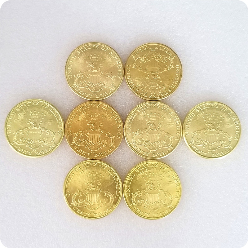American commemorative coin brass material 1878~1893 eight brass material antique crafts