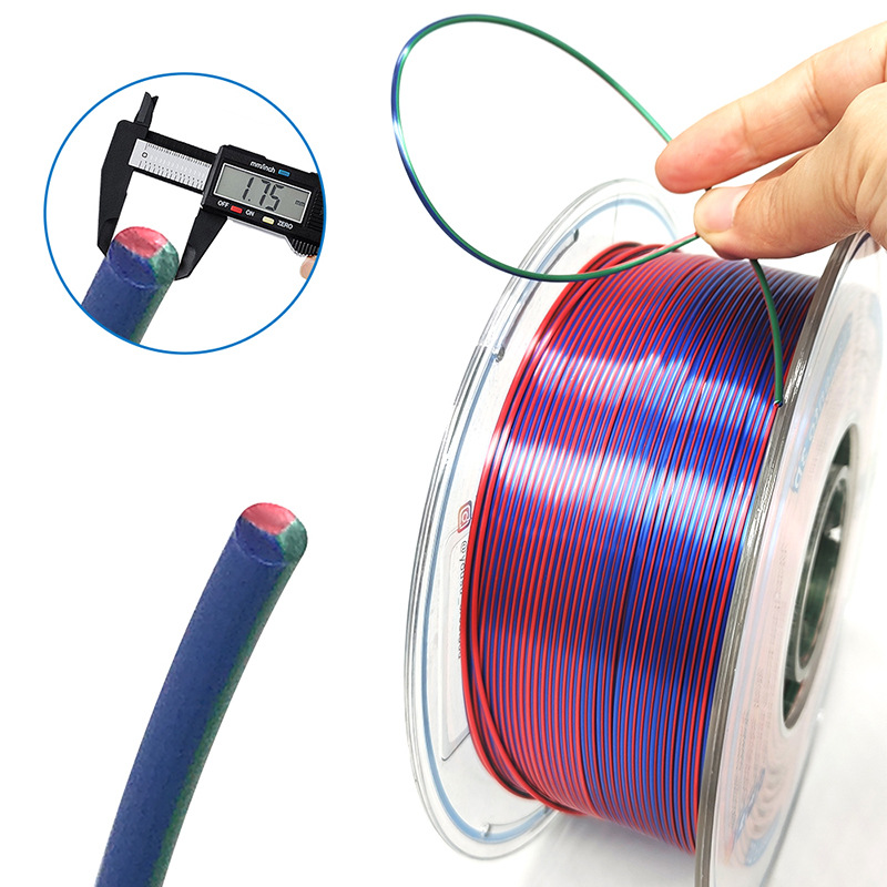 3D Printing Filament Silk Three-Color Pla3D Printer Filament 1.75mm Wire 1kg Creative Environmentally Friendly Material