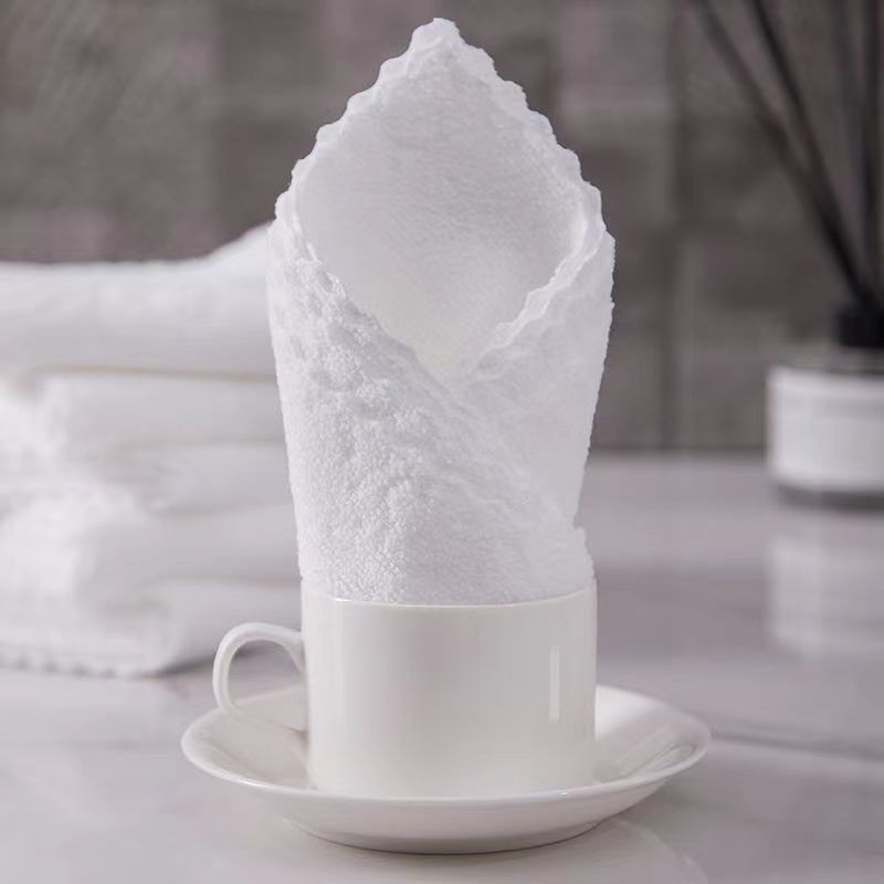 Small square towel white towel medium towel imitation cotton disposable towel hotel restaurant meal household kitchen cleaning cloth wholesale