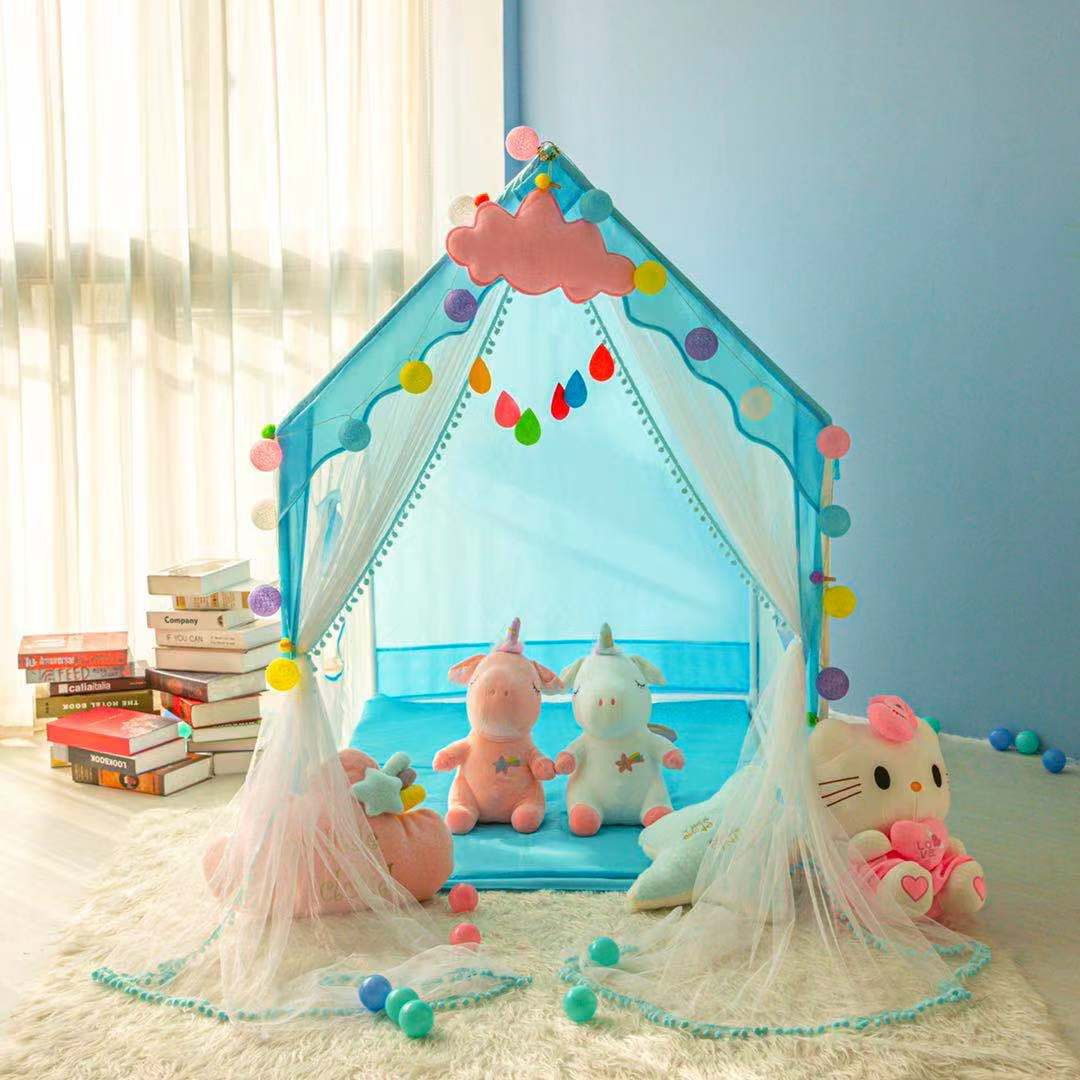 Hot Sale Kids Little House Tent Game House Reinforced Metal Bracket Indoor Boys Girls Princess Toy Castle