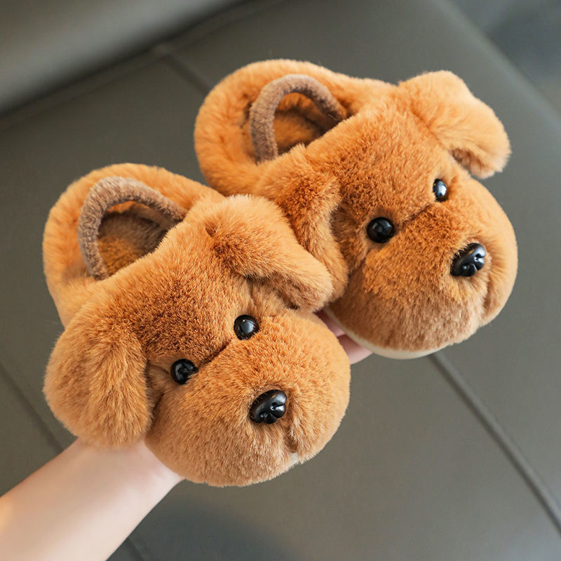 Children's Cotton Slippers for Boys Aged 1-3, Girls' Slippers, Baby Cotton Slippers, Autumn Warm Three-Dimensional Cartoon Slippers for Toddlers