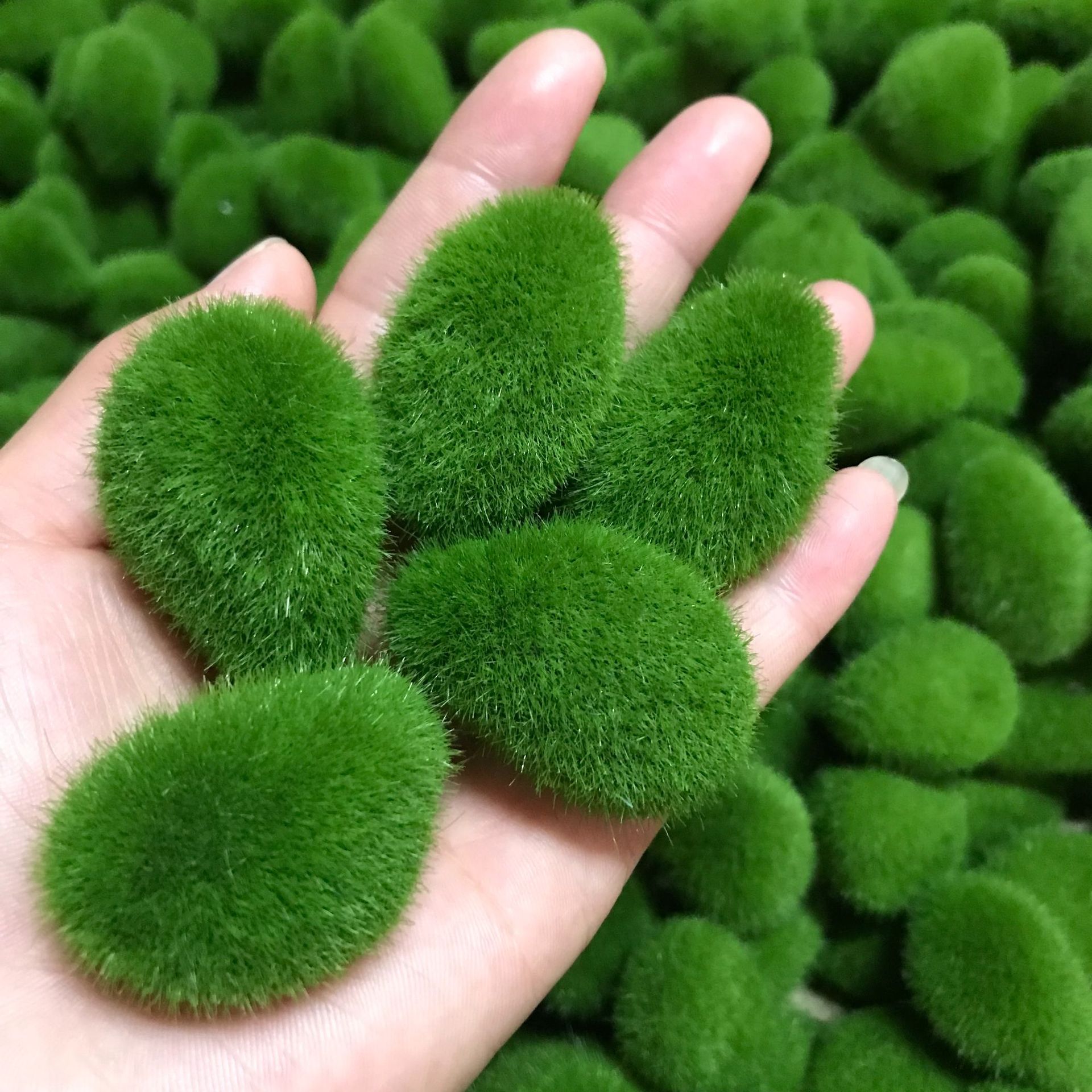 Simulated Moss Stone Micro Landscape Bonsai Landscaping Decoration Fake Moss Stone Artificial Flocking Stone