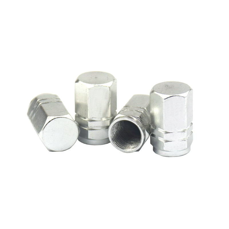 Aluminum alloy car valve cap car valve cap valve core tire personality valve 4 Pack