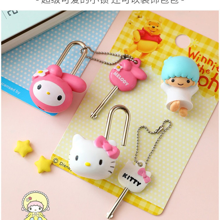 Cartoon Small Padlock Suitcase Dormitory Cabinet Diary School Bag Lock Cute Doll Creative Girl Heart Drawer Lock