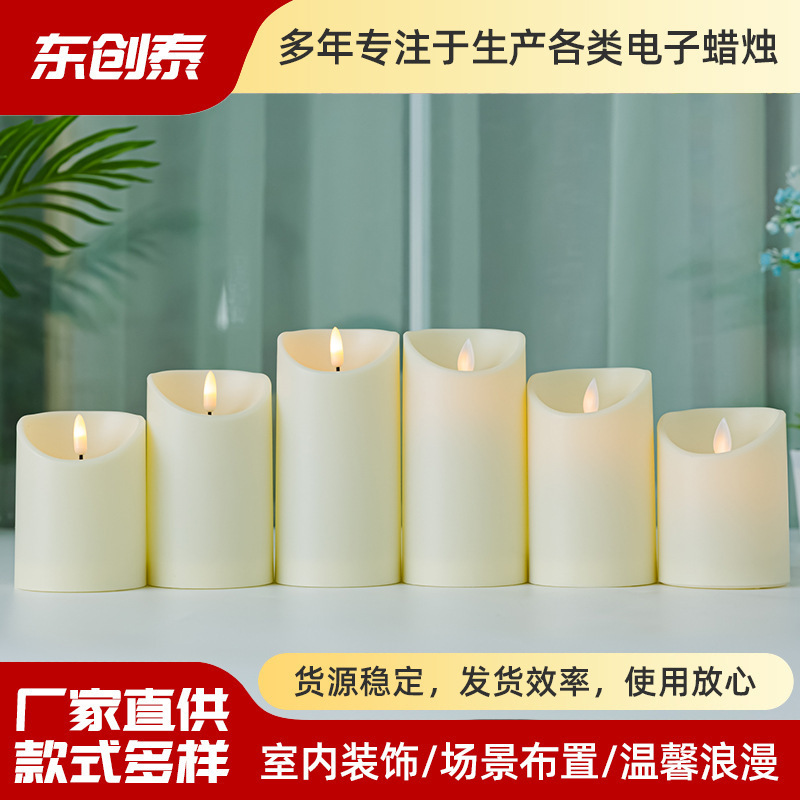 [Old Customer Shooting] Led Digital Candle Light Artificial Candle Plastic Oblique Bullet Digital Candle Atmosphere Light