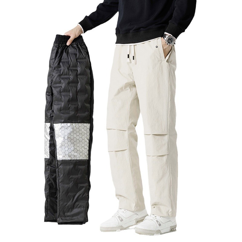 Cross-border Down Charge Pants Men's Graphene Heating Thickened Warm Can Open Live Mountain Tooling Outdoor