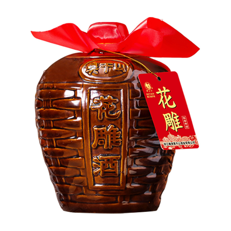 Moganshan Rice Wine Flower Carving Wine Authentic Zhejiang Old White Wine Jar 15 Degree Semi-Dry Rice Wine Rice Wine 1.5L Box
