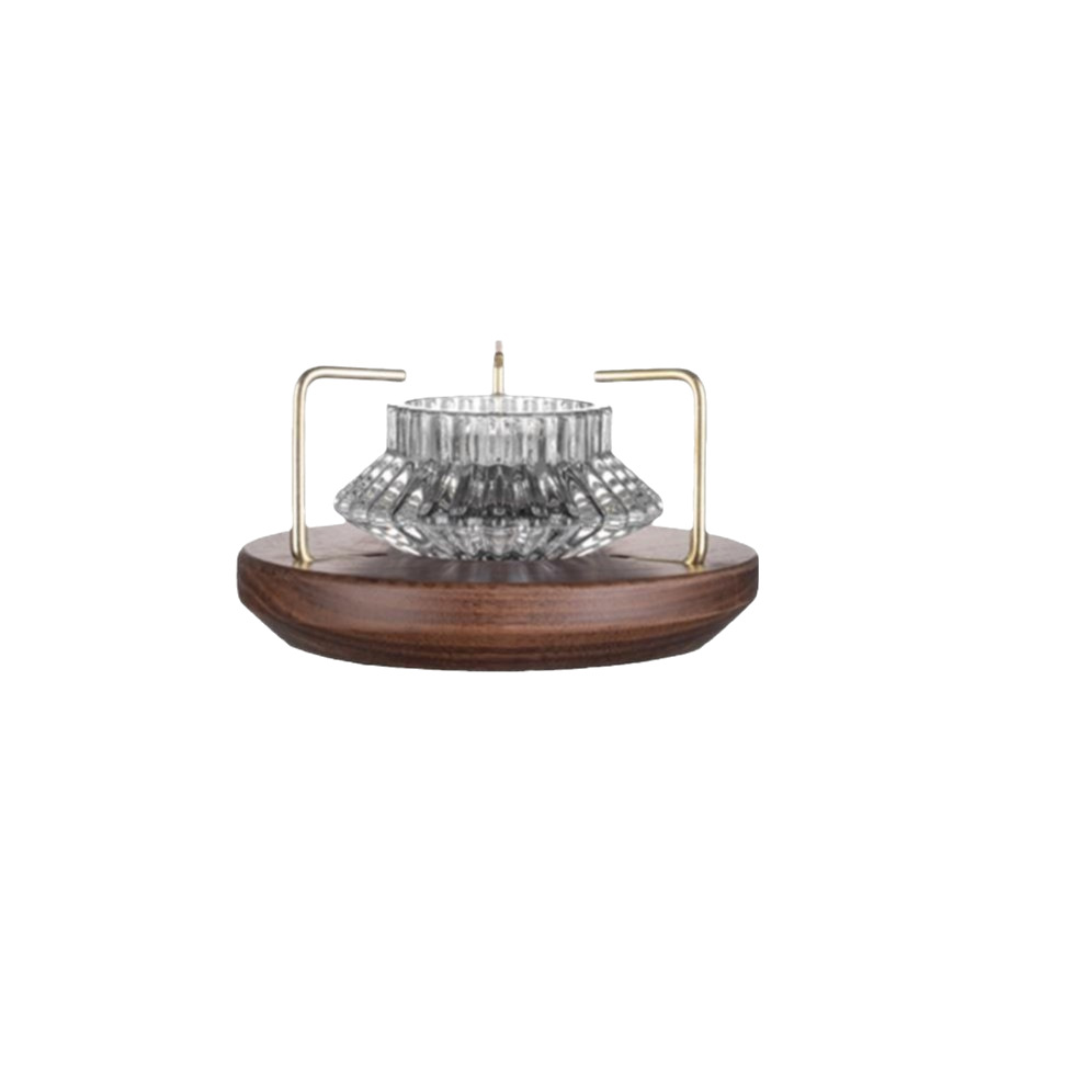 Solid Wood Candle Holder Base Candle Holder Ornaments Bedroom Aromatherapy Atmosphere Candle Tray Creative Glass Base Aromatherapy