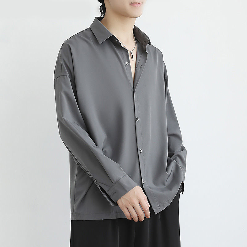 Long Sleeve Shirt Men's Korean Style Fashionable Casual Top Clothes Spring and Autumn ins Popular Brand Loose Handsome All-Match Shirt