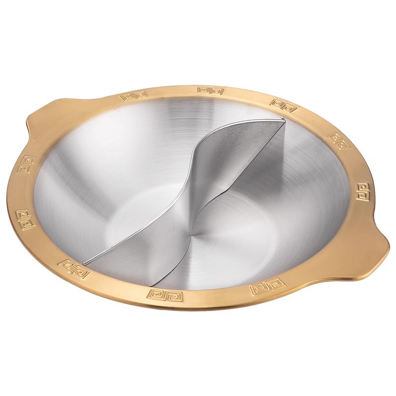 Thickened Stainless Steel Pot Special Pot for Chongqing Hot Pot Restaurant Large Capacity Commercial Golden Hot Pot