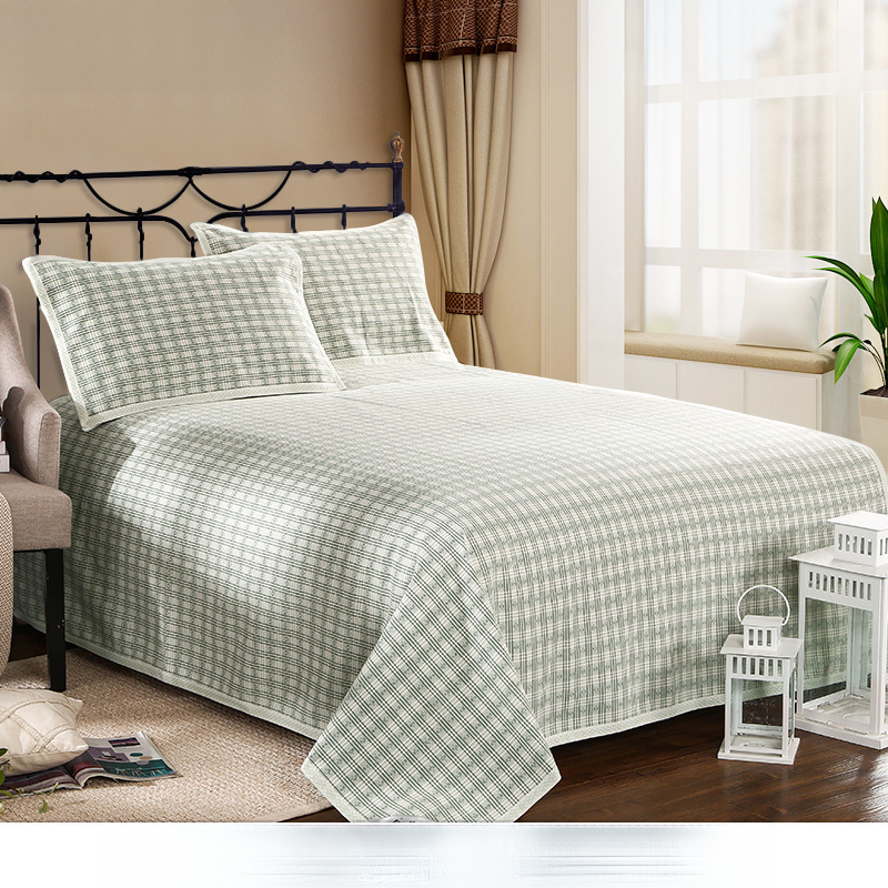 Pure Natural Linen Mat Three-Piece Set Single Double-Sided Folding Linen Mat Double Baby Non-Ice Silk Mat