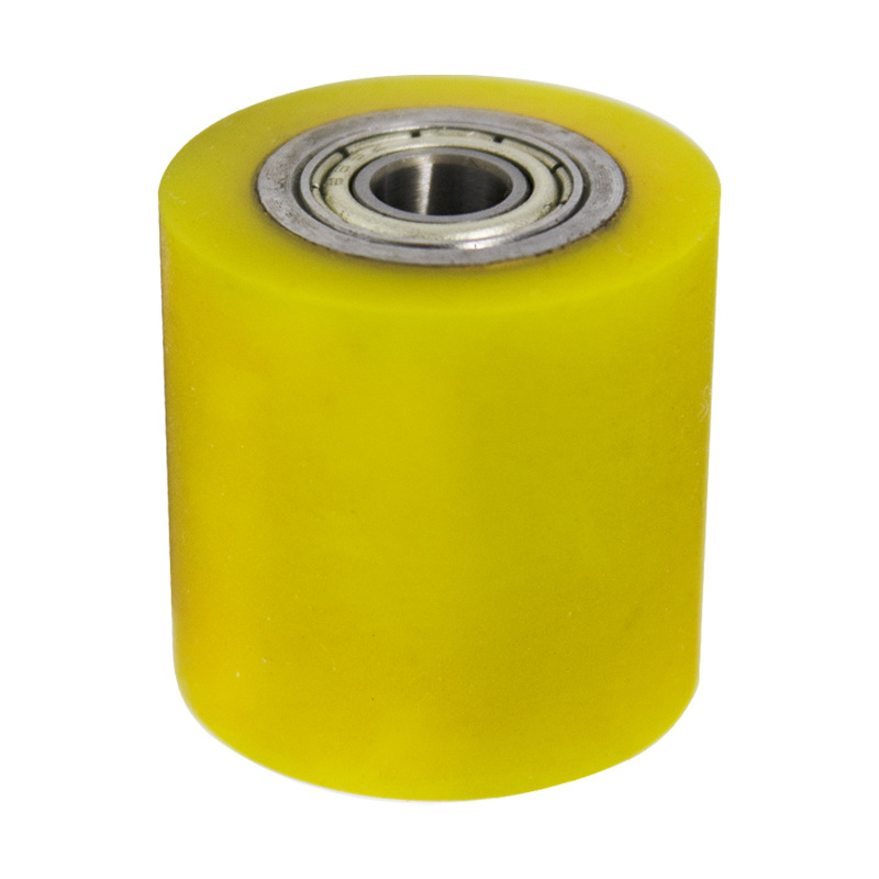 Polyurethane Rubber Unpowered Roller Double Bearing Silent Roller Wear-Resistant Roller Rubber Roller Rubber Wheel Fixed with Rubber Coating