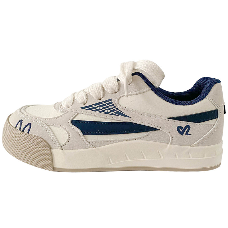 Be-6895 Latex Insoles/Hong Kong Style Thick-Soled Sneakers for Women Autum New 2025 Popular Niche Moral Training White Shoes