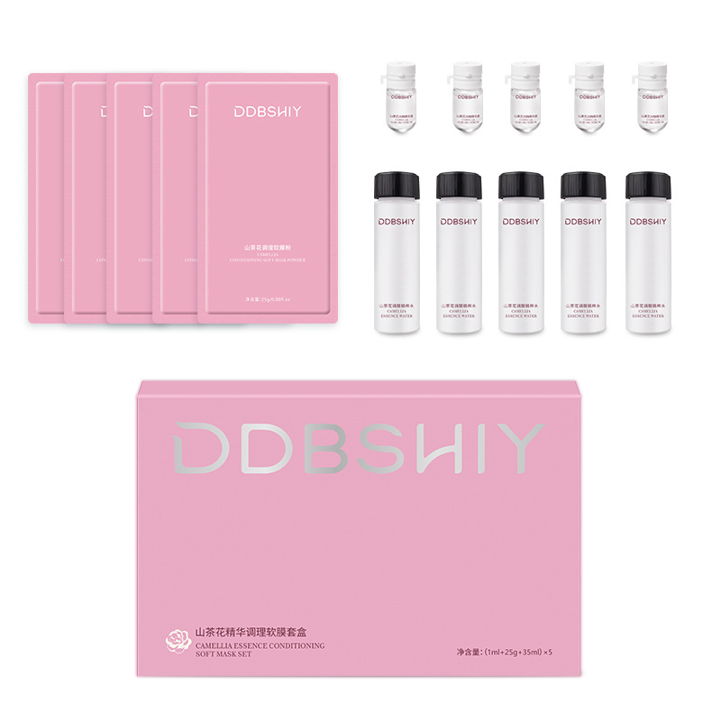 Camellia Essence Soft Mask Powder Cleanses, Shrinks Pores, Hydrates, Tightens, Brightens, and Is a Overnight Application Mask Set