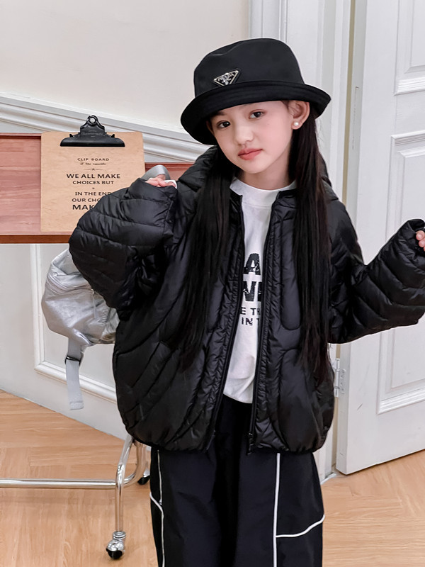 New Autumn and Winter Children's down Jacket, 90% Down, Ribbed Style, Hooded, Unisex Children's Clothing, Korean Design, down Warm Coat