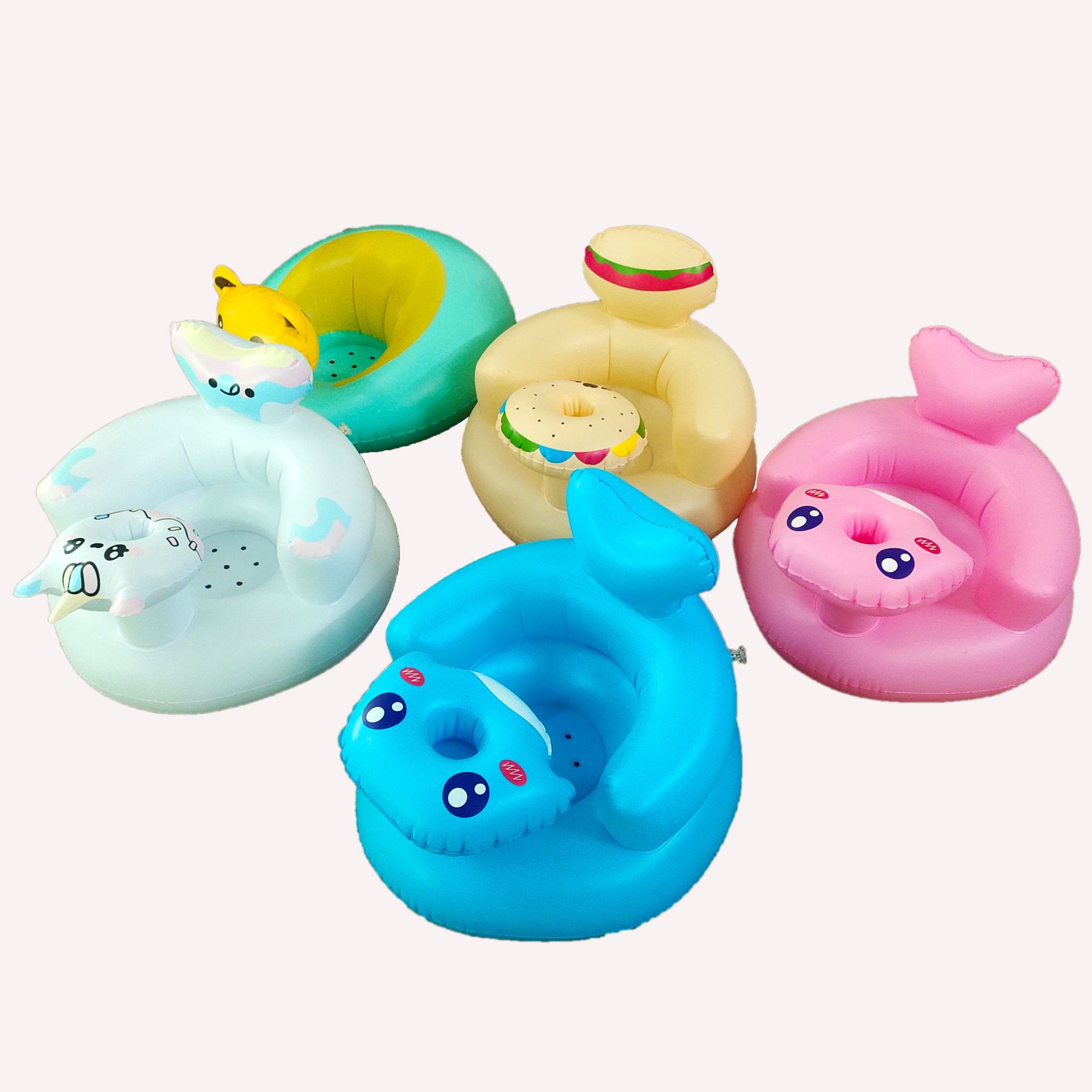 Factory in stock Baby Learning Seat Dining Chair Baby Inflatable Sofa Dining Seat Folding Inflatable Baby Bath Stool