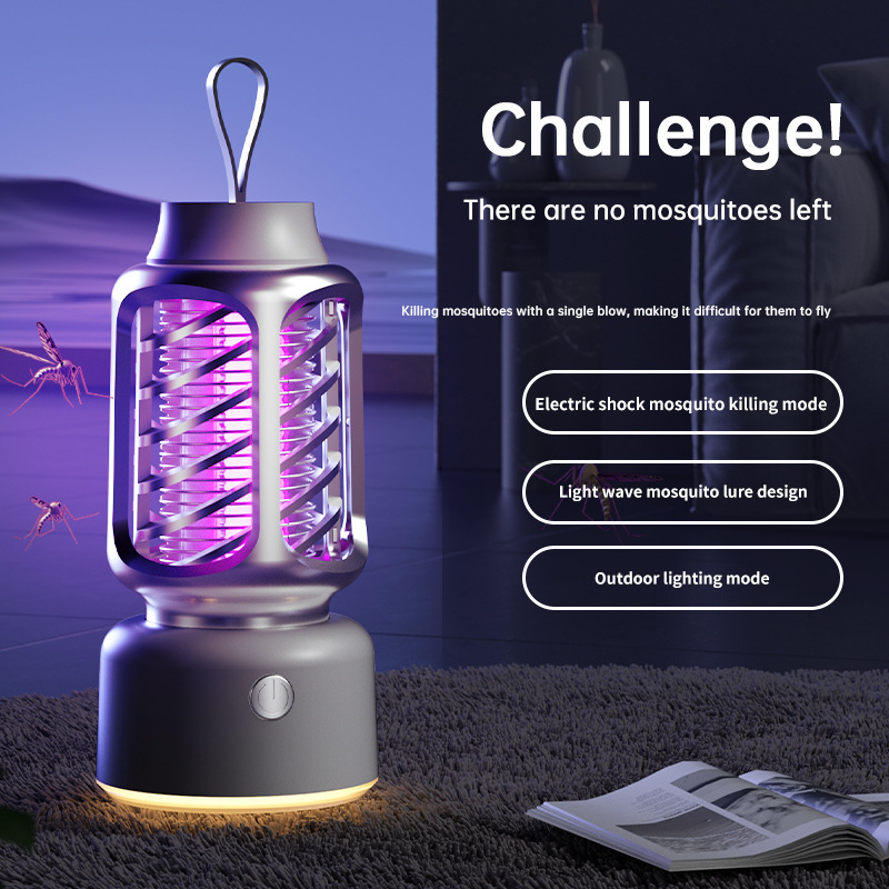 Cross-Border New Electric Mosquito Killer Lamp USB Rechargeable Photocatalyst Camping Electric Mosquito Lamp Outdoor Portable Outdoor Home Use