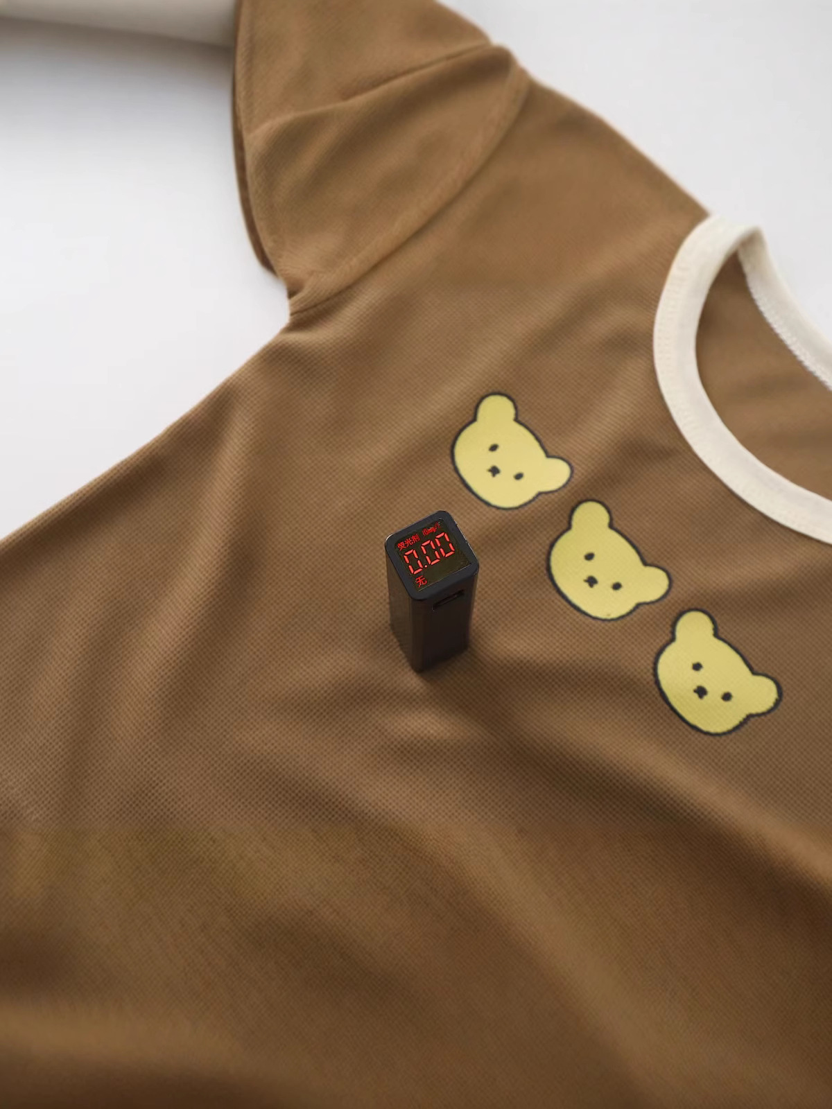 2025 New Summer Short-sleeved Shorts Children's Waffles Short-sleeved Rounded Pants Set Short Set Three Bears Head Cartoon