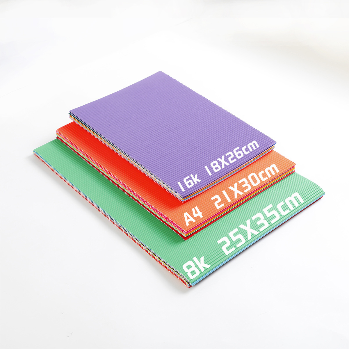 A4 ten-color corrugated paper 8k children's DIY handmade pit paper folding paper-cut paper folding metal color wave paper wholesale