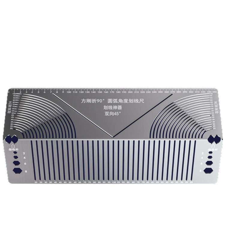 Square Tube Folding Ruler, Square Steel Folding 90-Degree Arc Angle Drawing Ruler, Square Tube Transforming into Right-Angle Arc Multifunctional Marking Tool